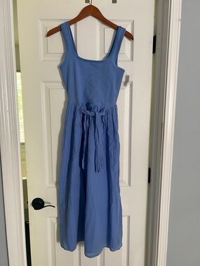 Aerie Women’s Blue Sleeveless Tie-Waist Maxi Dress